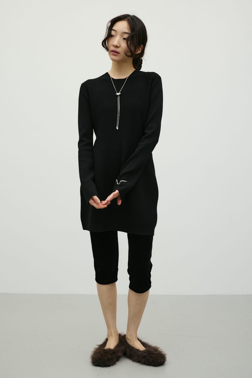 フォルムニットミニワンピース BLK FREE