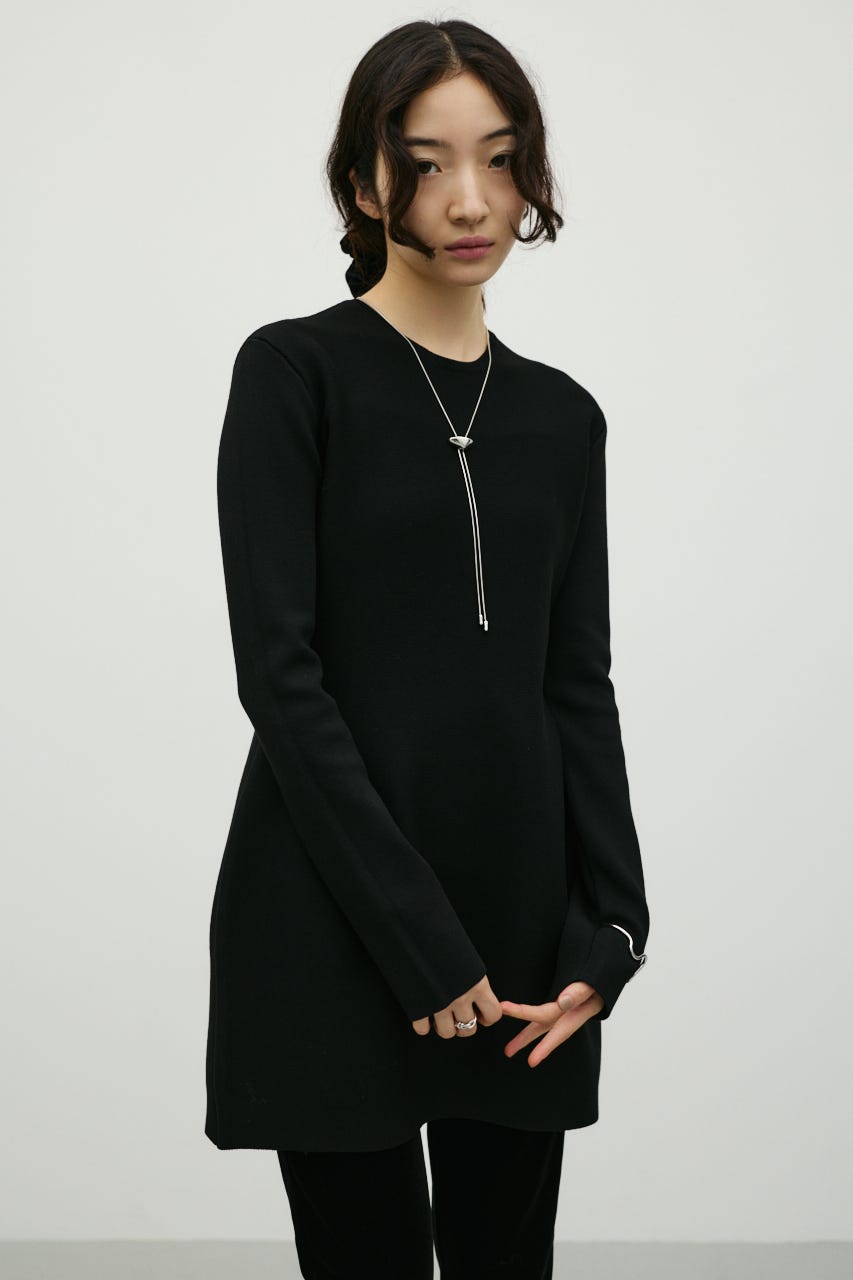 フォルムニットミニワンピース BLK FREE