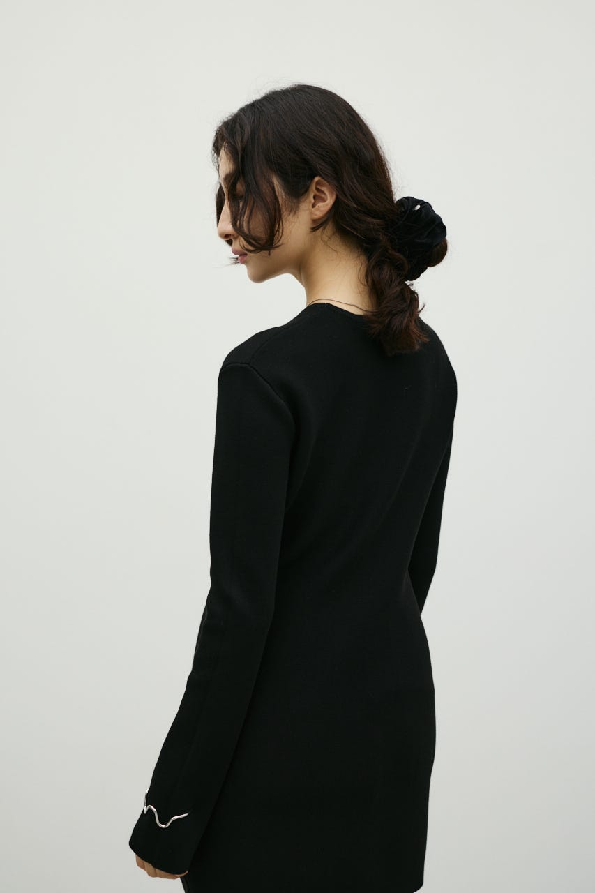 フォルムニットミニワンピース BLK FREE