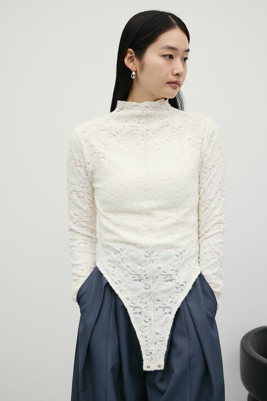2WAYレースボディースーツ WHT FREE
