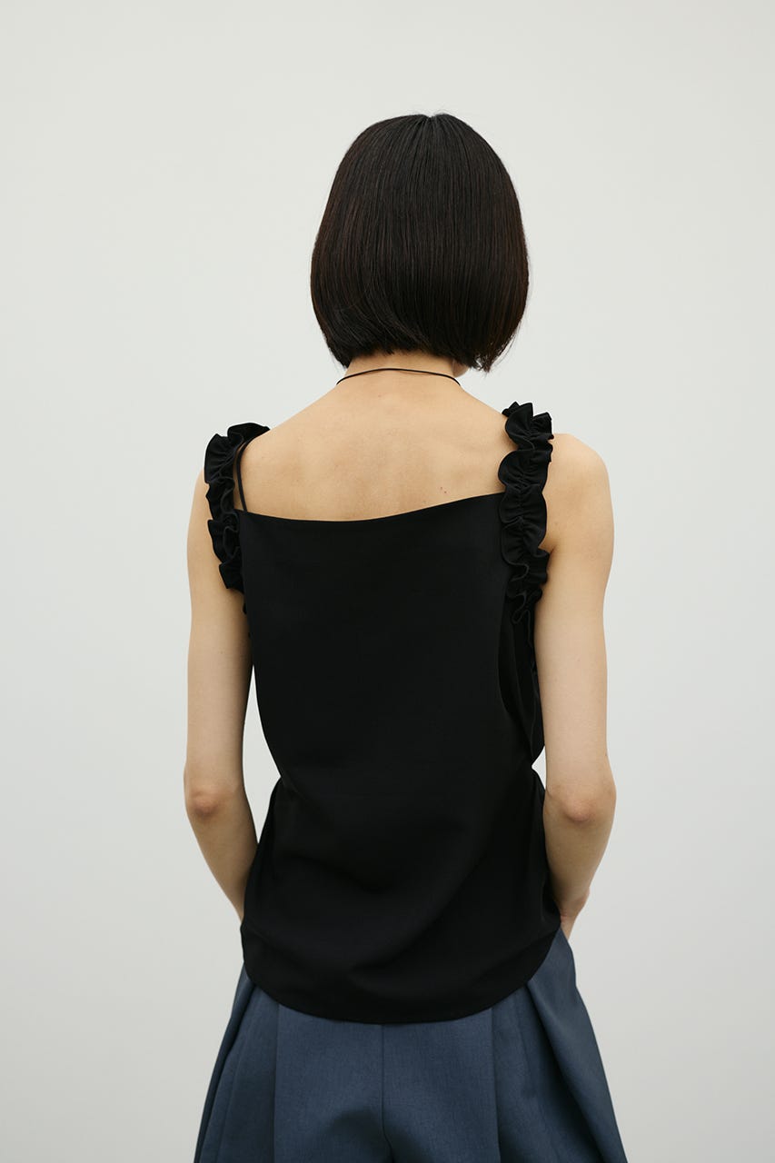 フリルショルダーキャミソール BLK S
