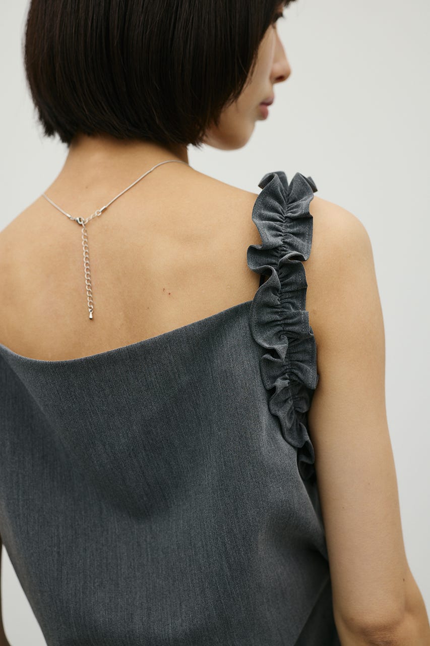 フリルショルダーキャミソール GRY S