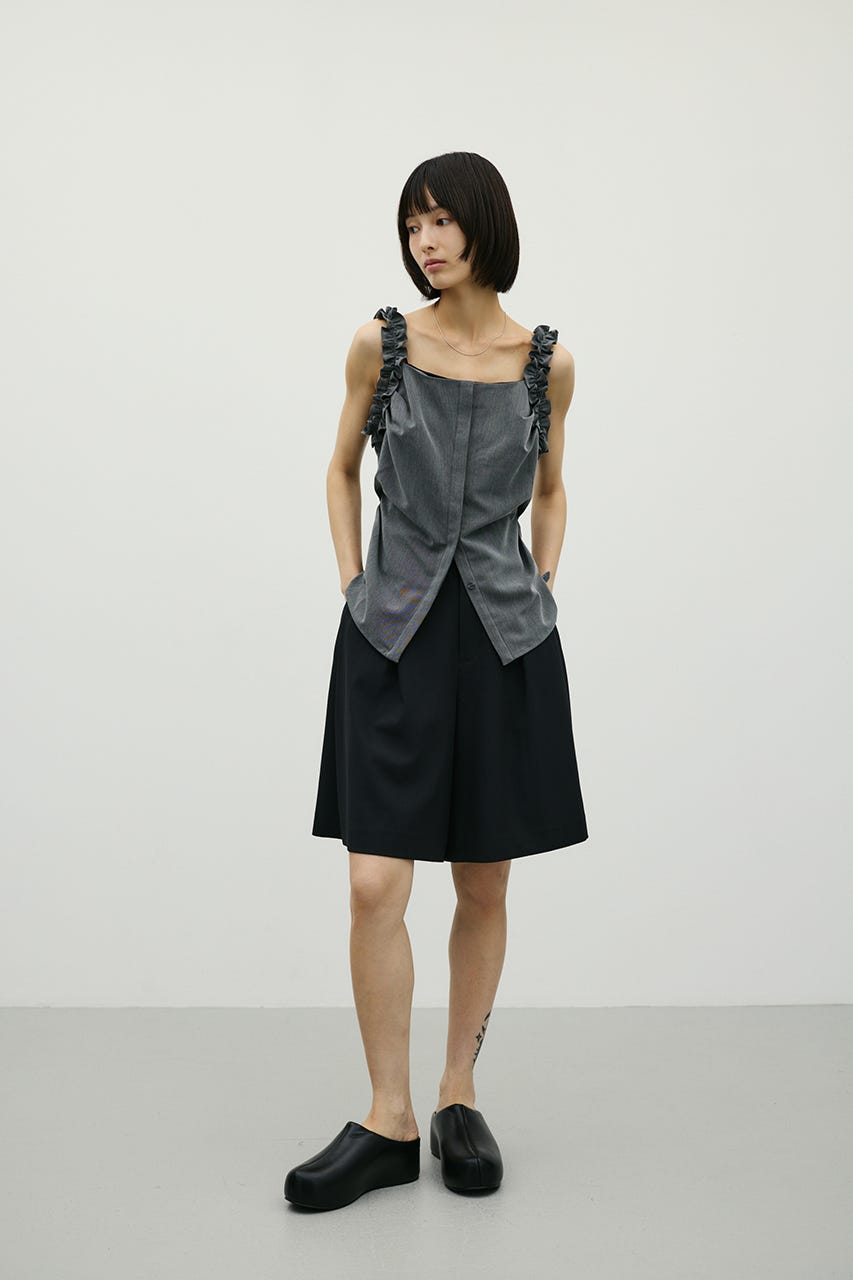 フリルショルダーキャミソール GRY S