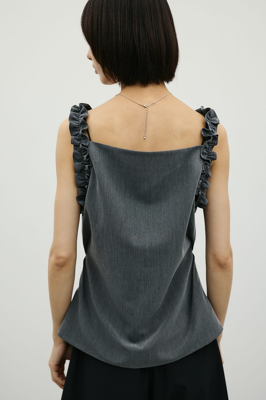 フリルショルダーキャミソール GRY S
