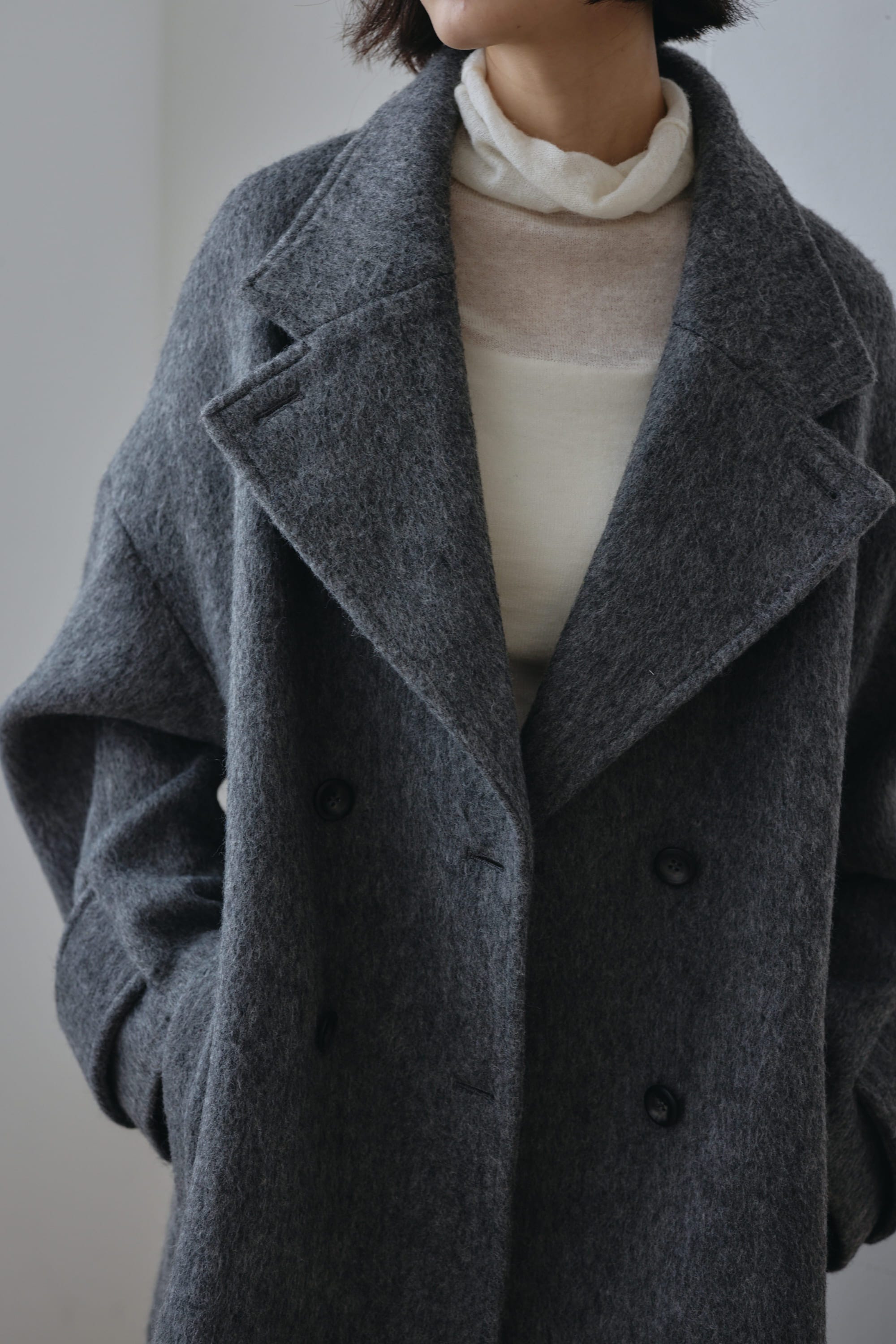 シャギーロングコート GRY M