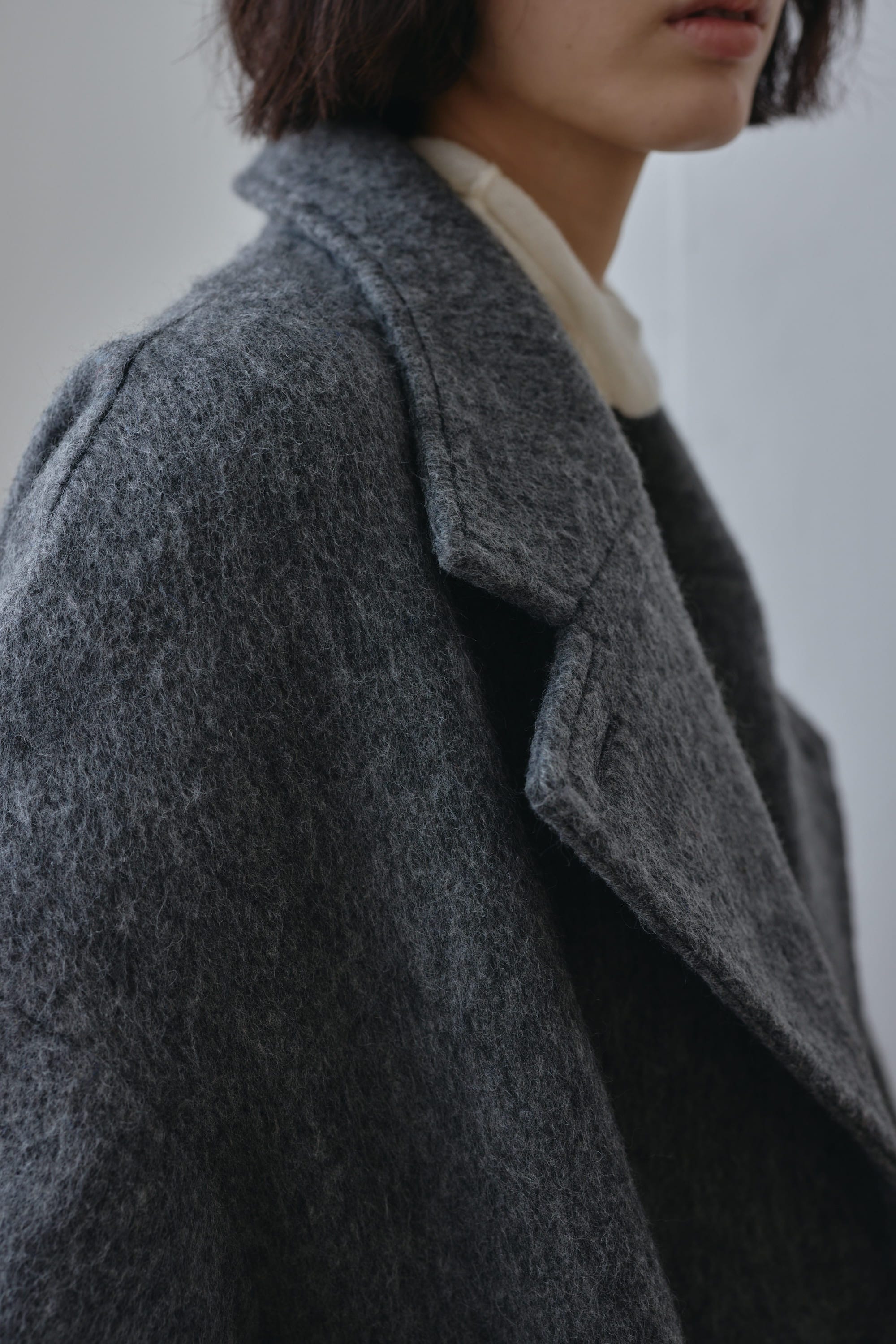 シャギーロングコート GRY M