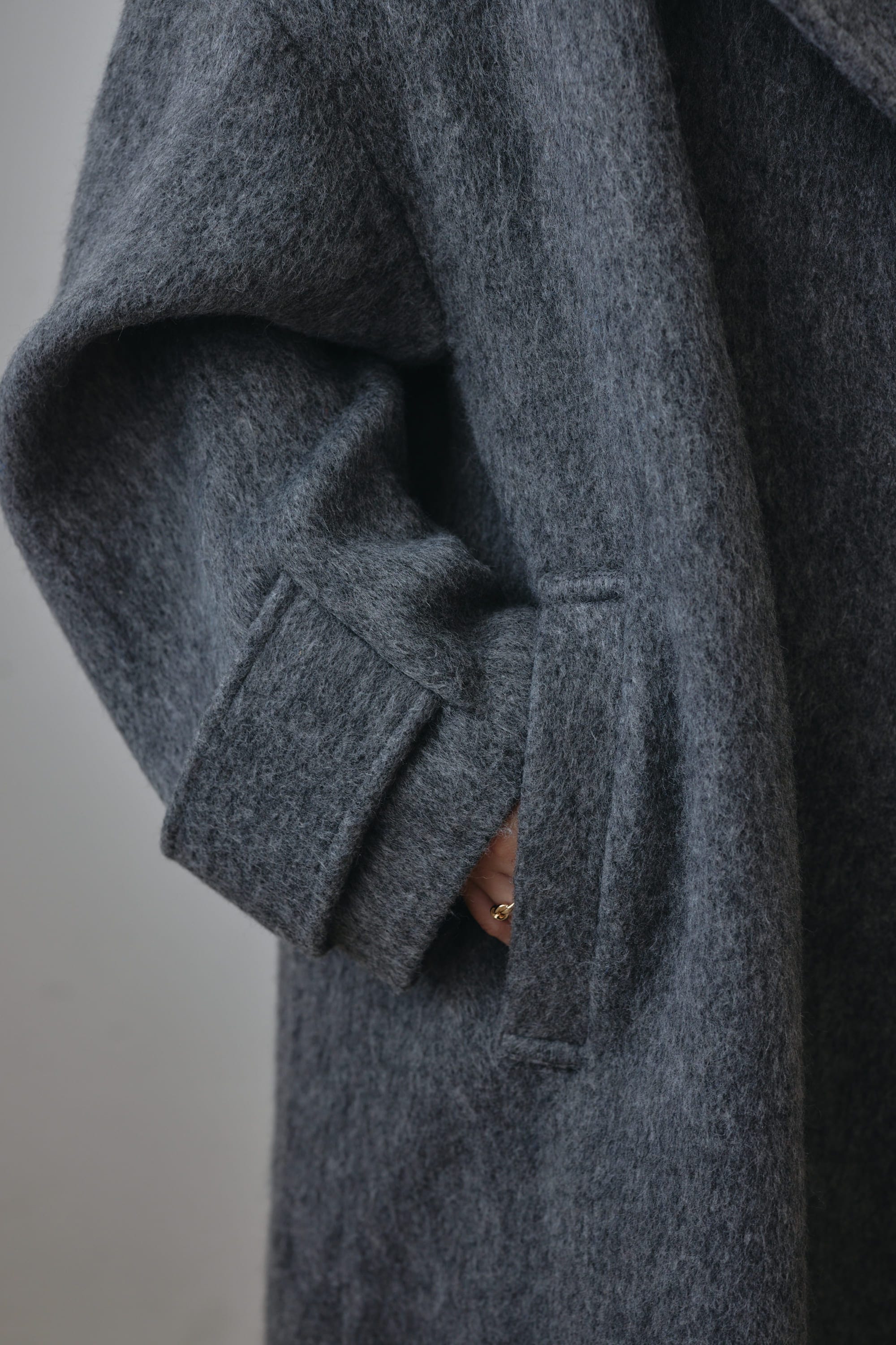 シャギーロングコート GRY M