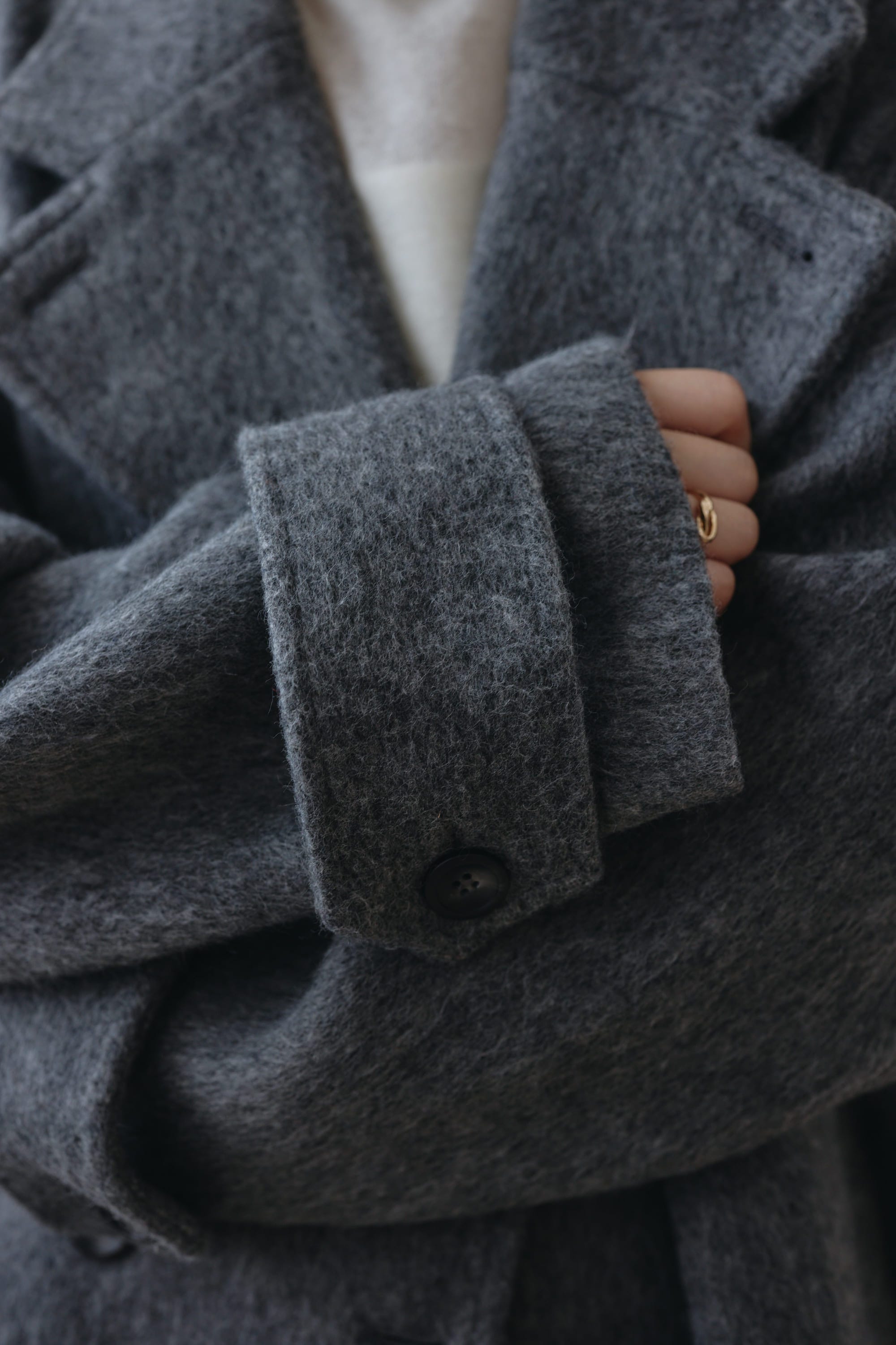 シャギーロングコート GRY M
