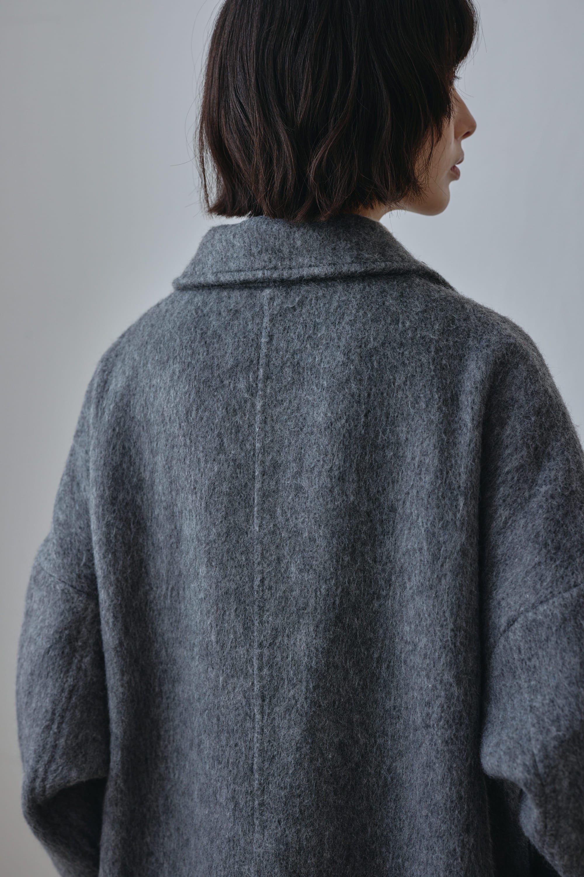 シャギーロングコート GRY M