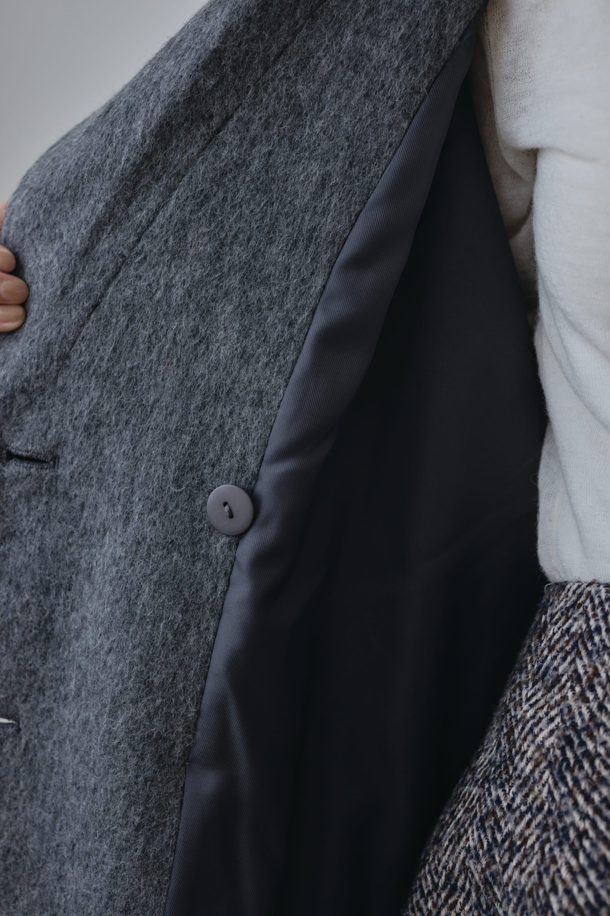 シャギーロングコート GRY M