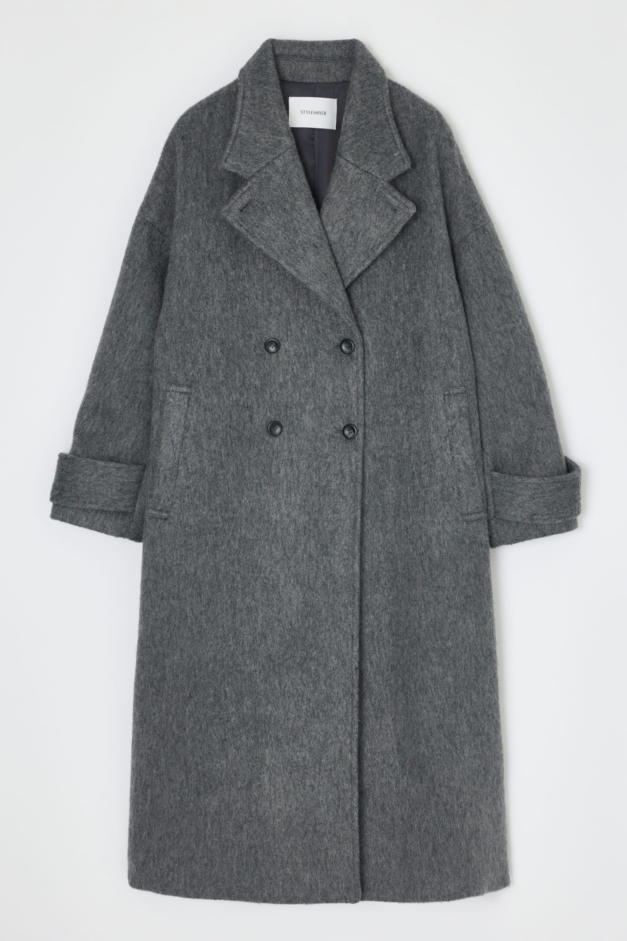 シャギーロングコート GRY M