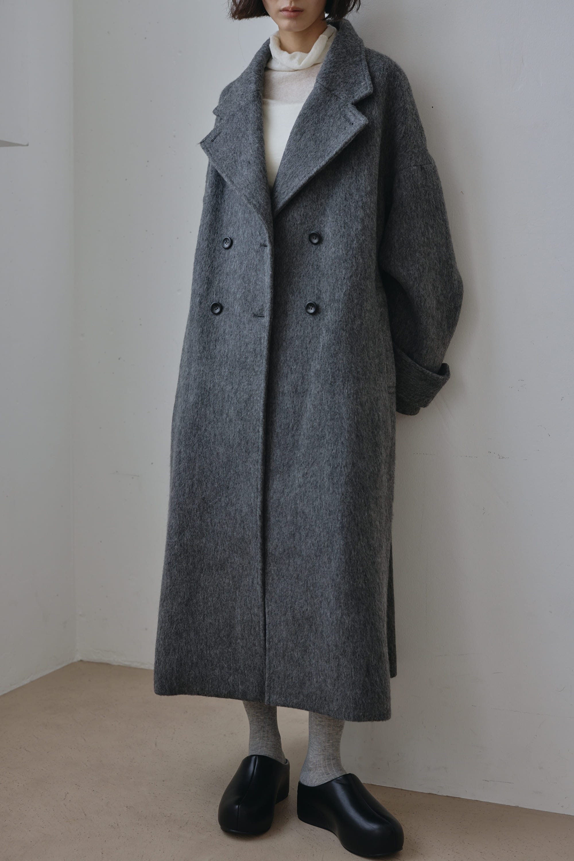 シャギーロングコート GRY M