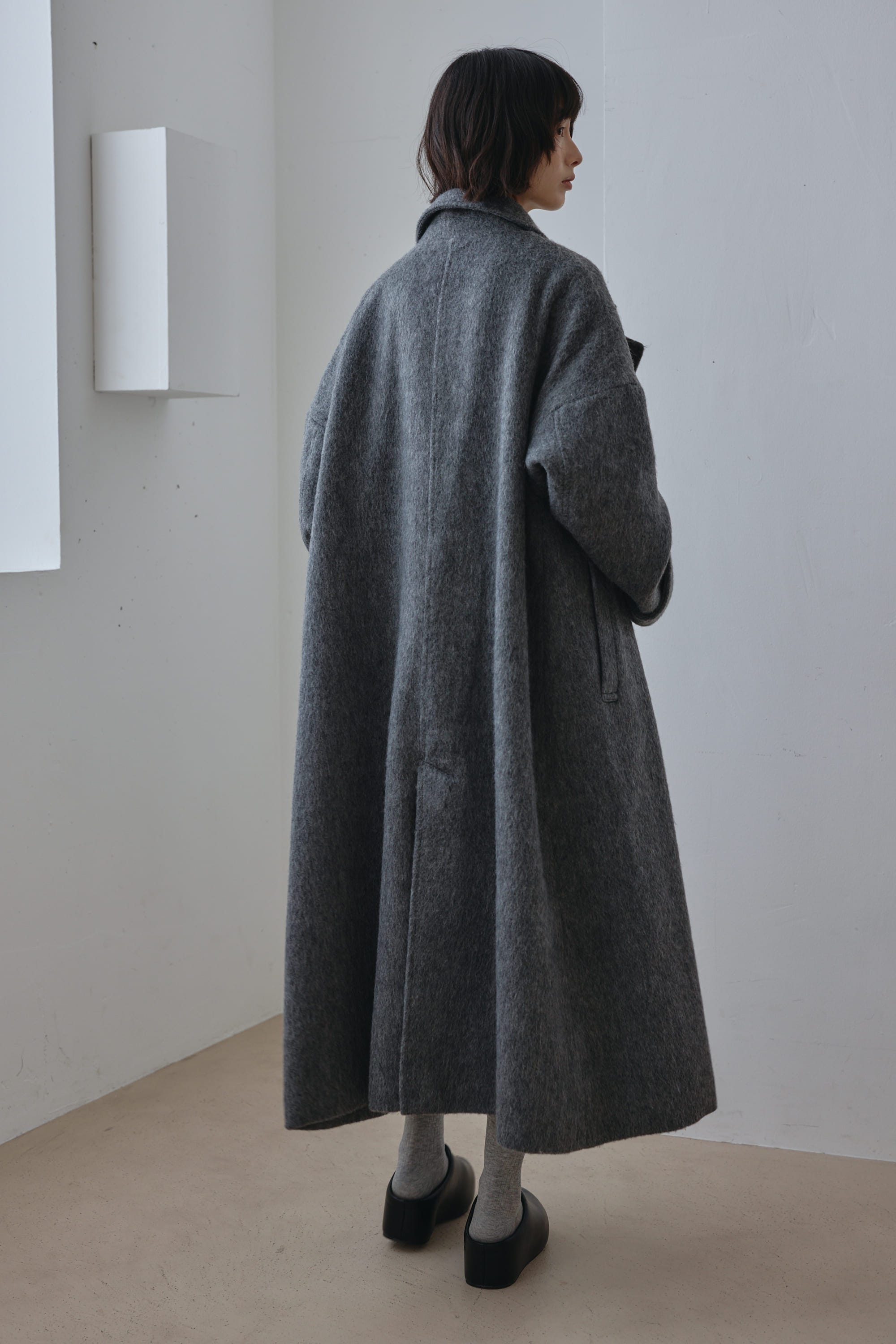 シャギーロングコート GRY M