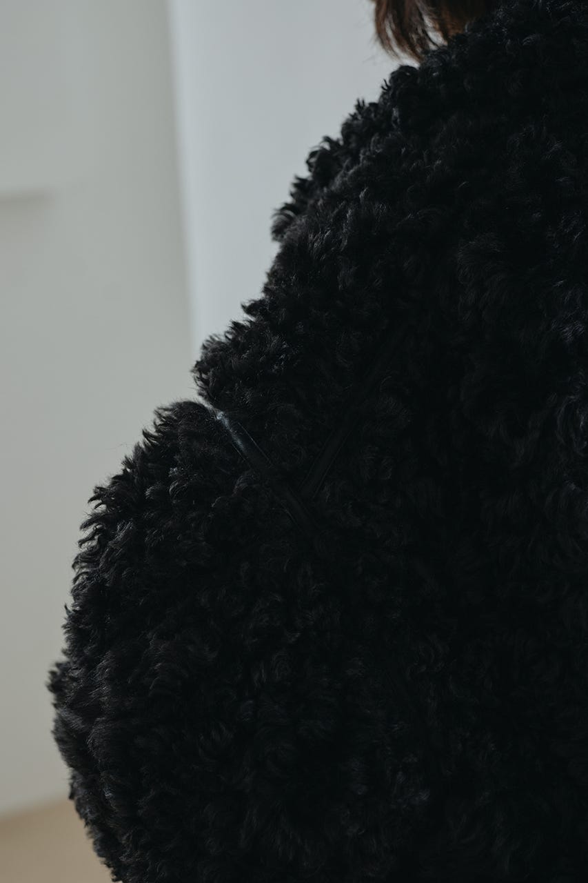 パッファーボアブルゾン BLK FREE