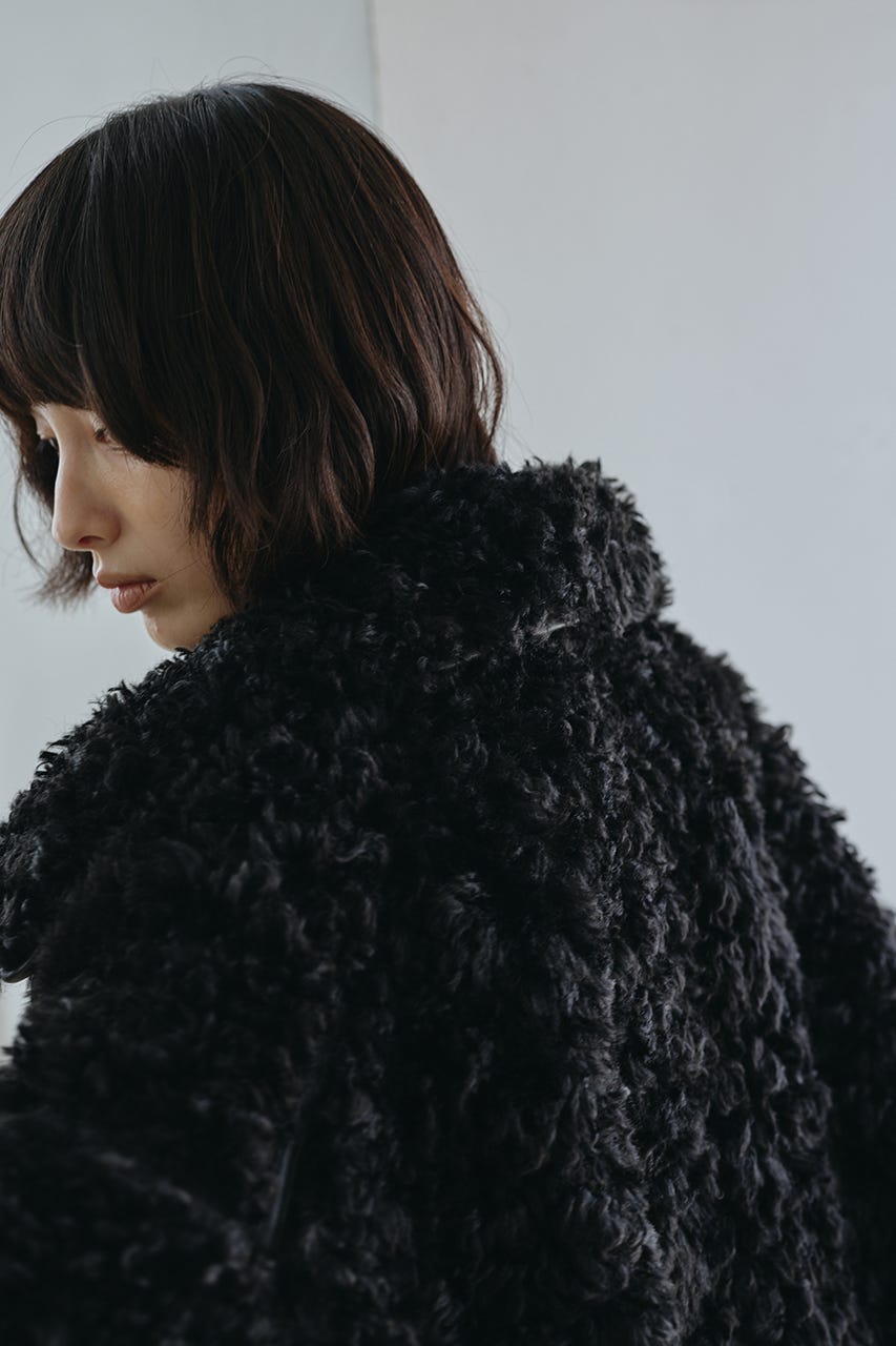パッファーボアブルゾン BLK FREE