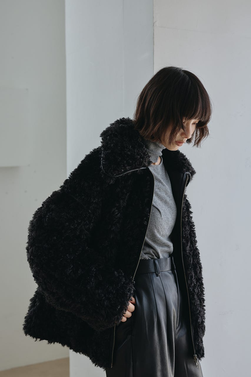 パッファーボアブルゾン BLK FREE