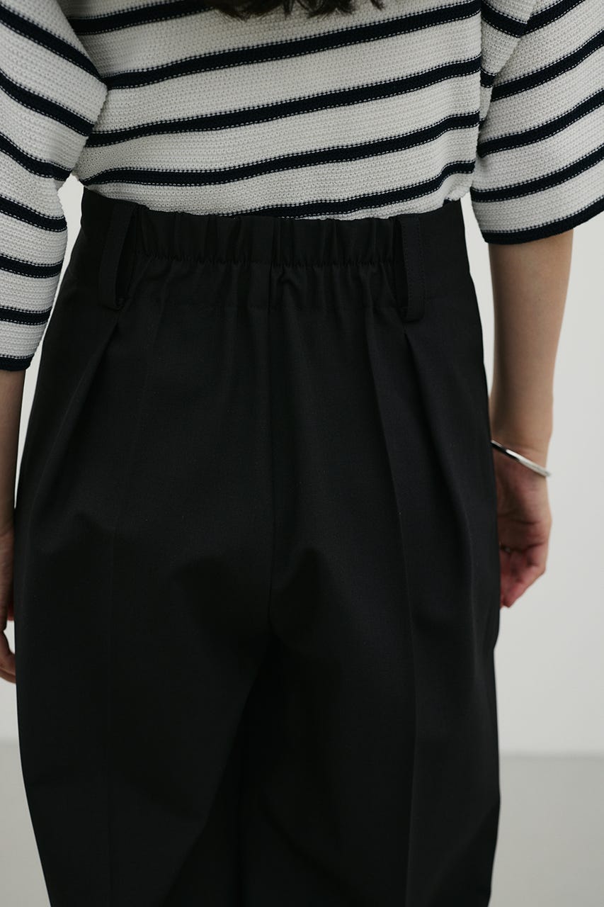 バックタックワイドパンツ BLK S