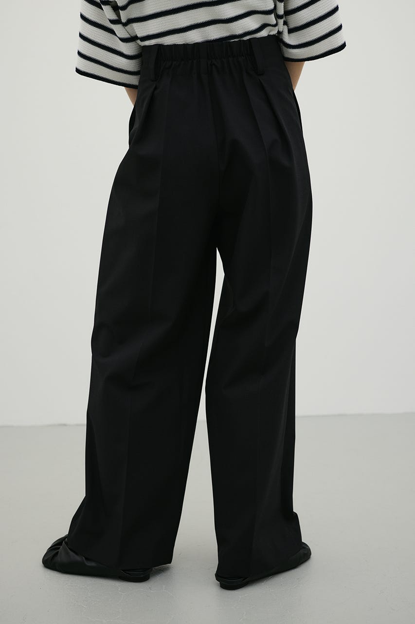 バックタックワイドパンツ BLK S