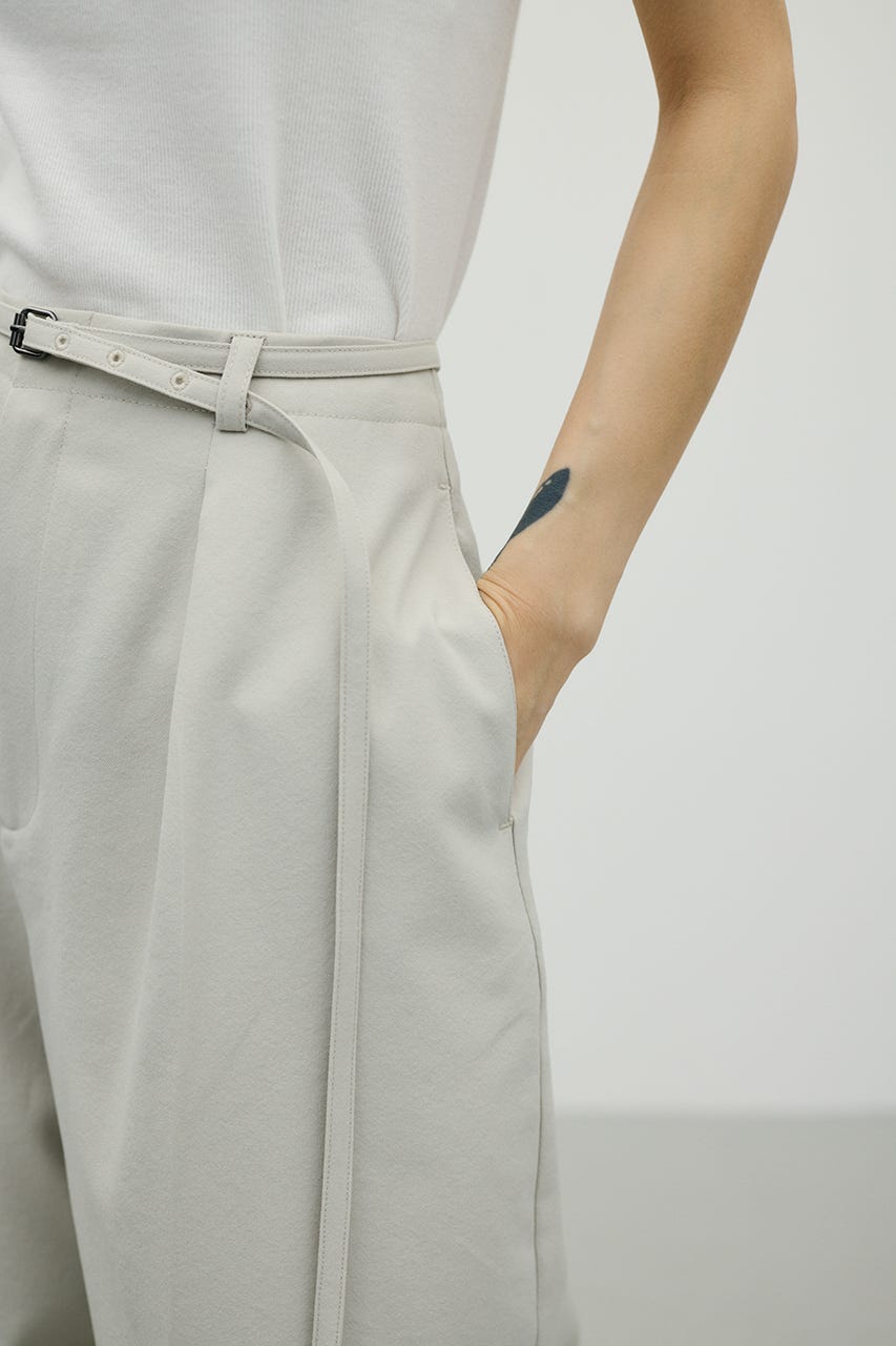 ベルト付きコクーンパンツ L/GRY M