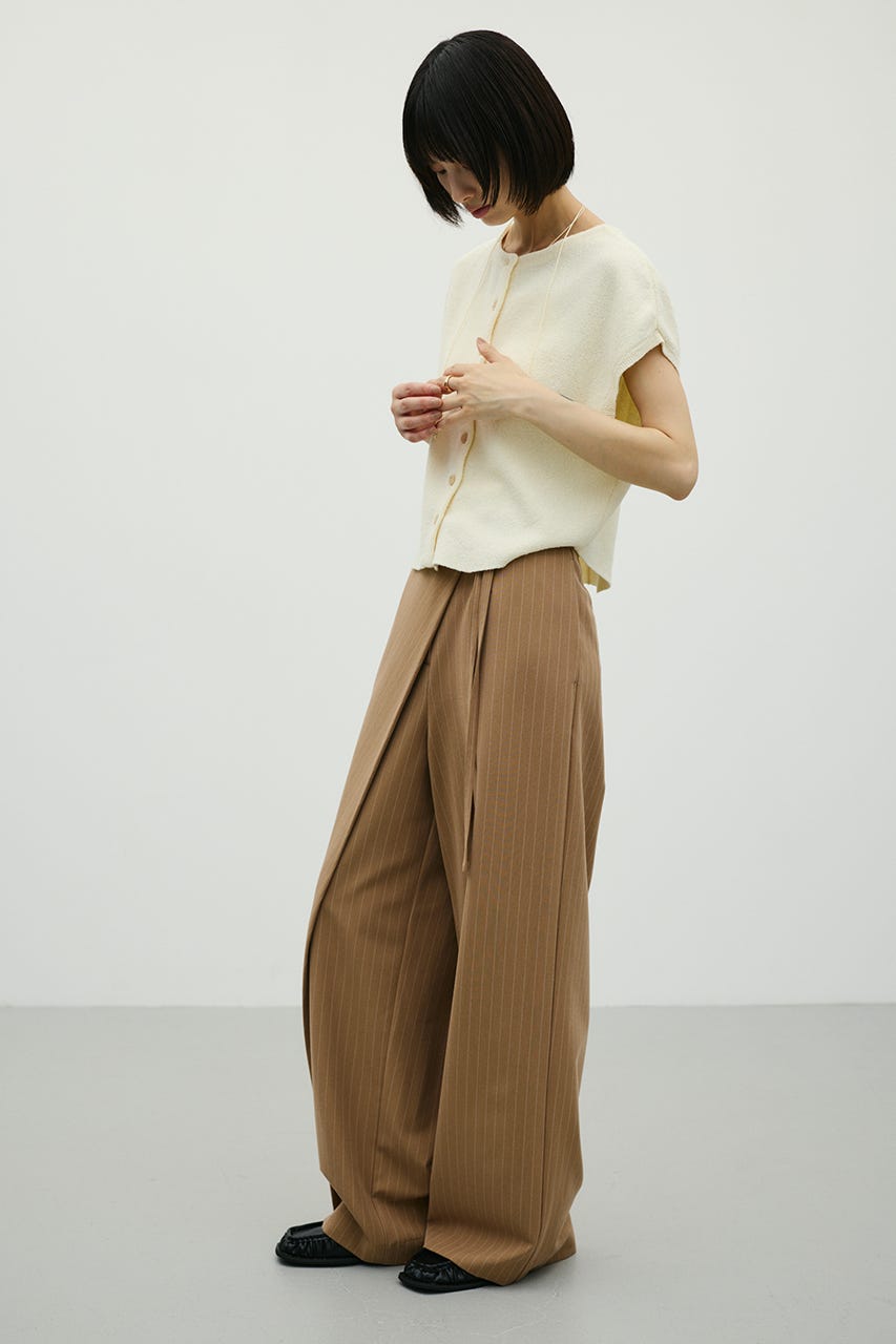 バンテージラップパンツ16AW STYLEMIXER | ベルト付きストライプラップパンツ (パンツ ) |SHEL'TTER