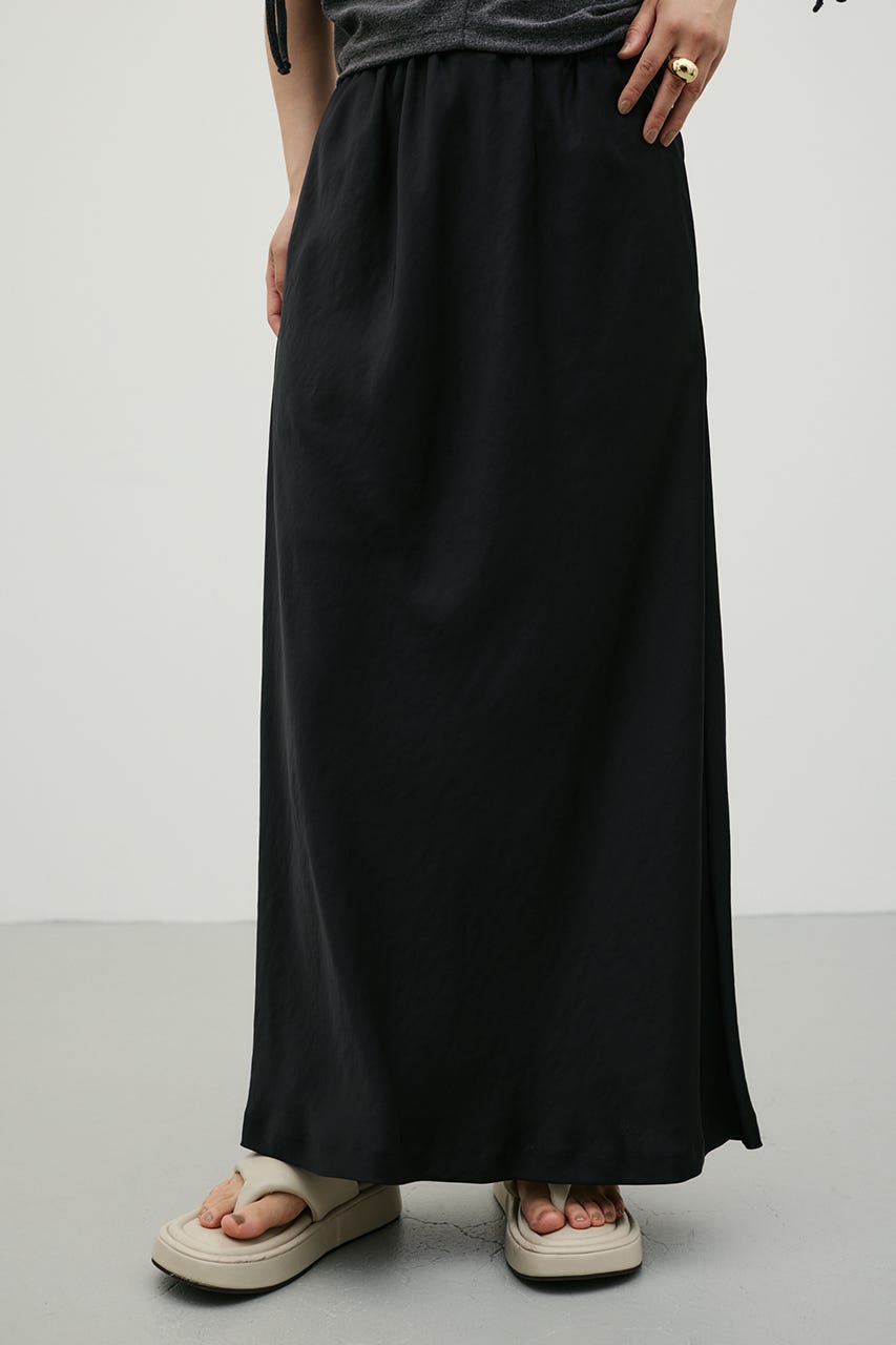 サテンナロースカート BLK M