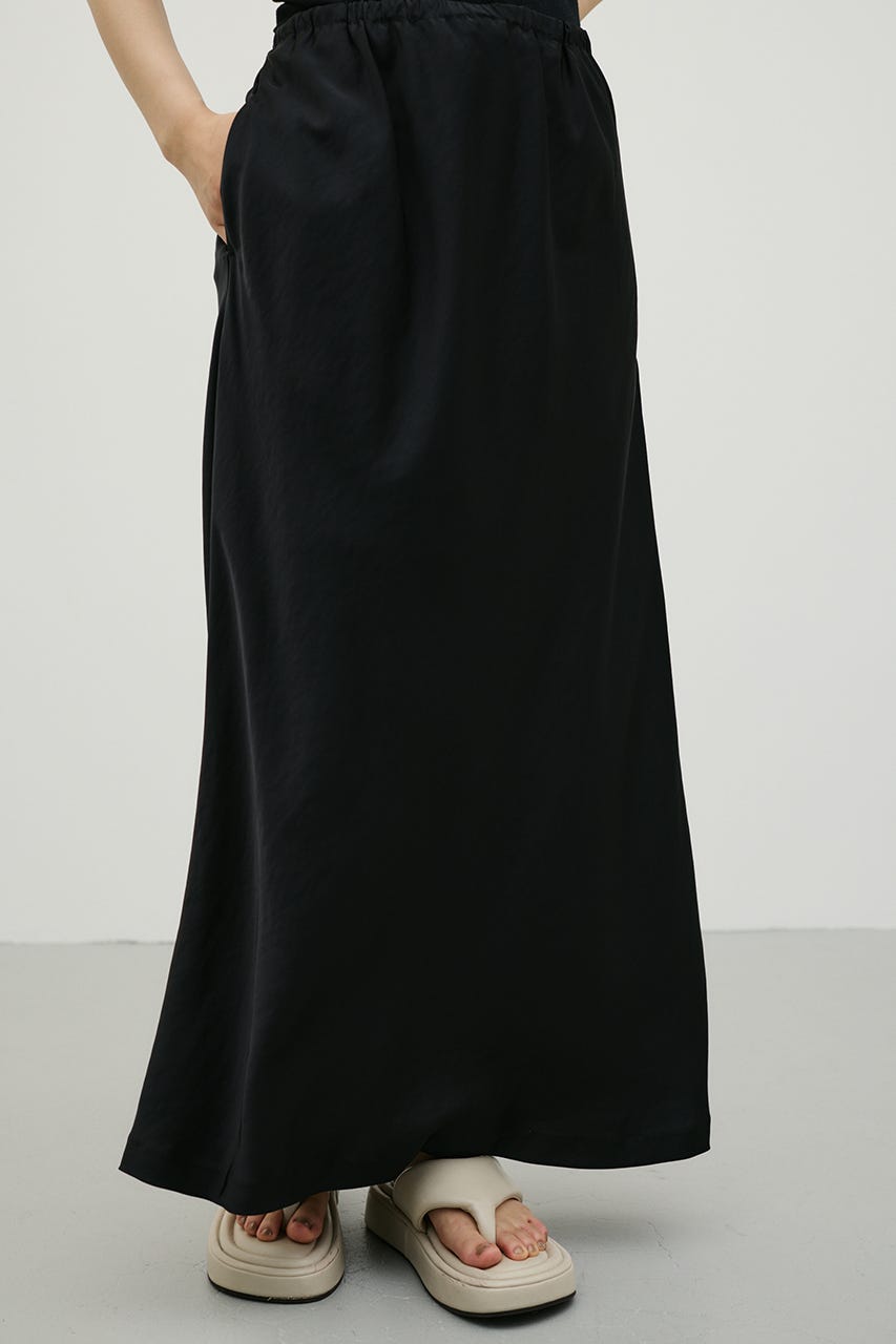 サテンナロースカート BLK M