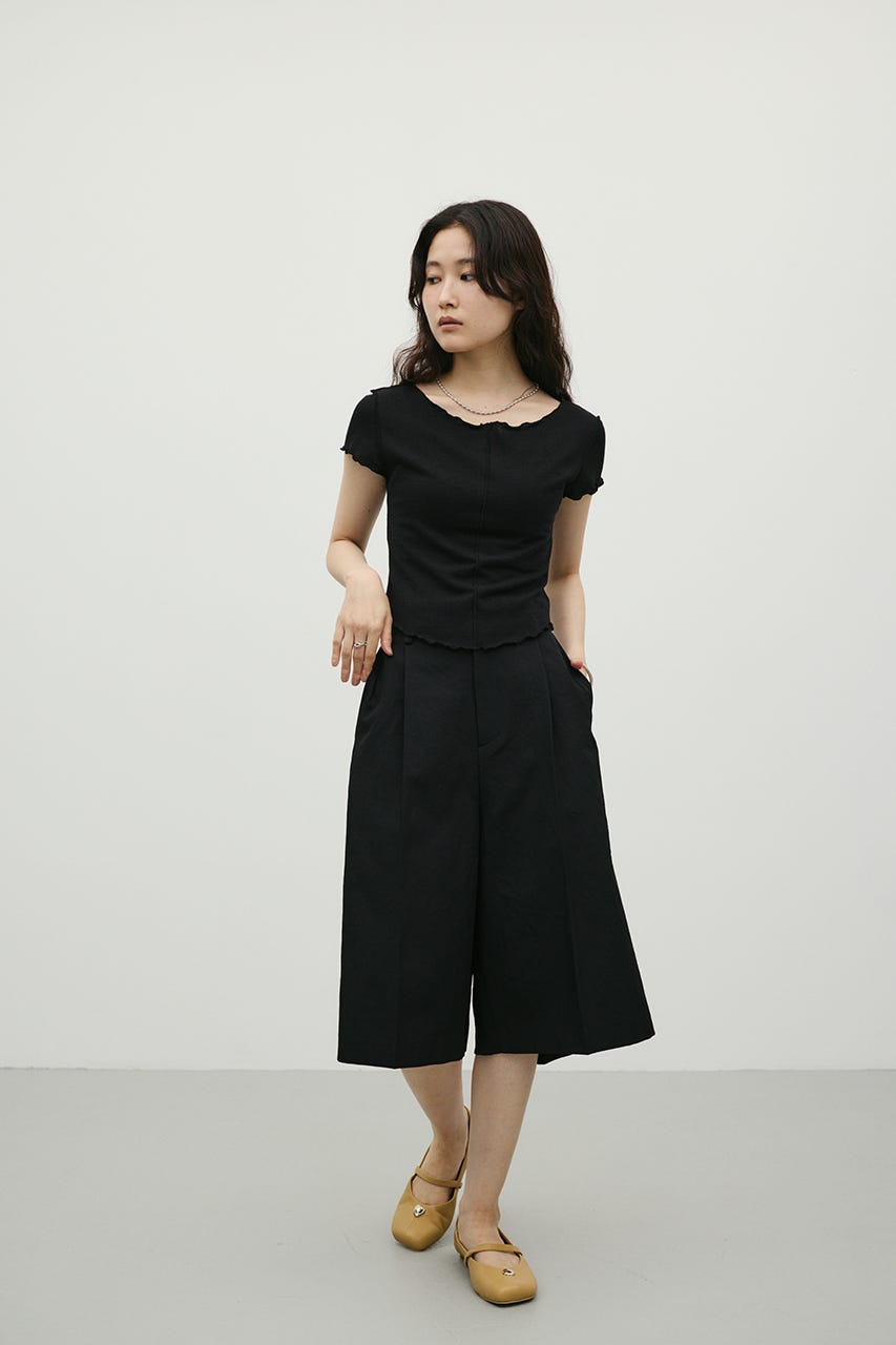 バックタックハーフパンツ BLK M