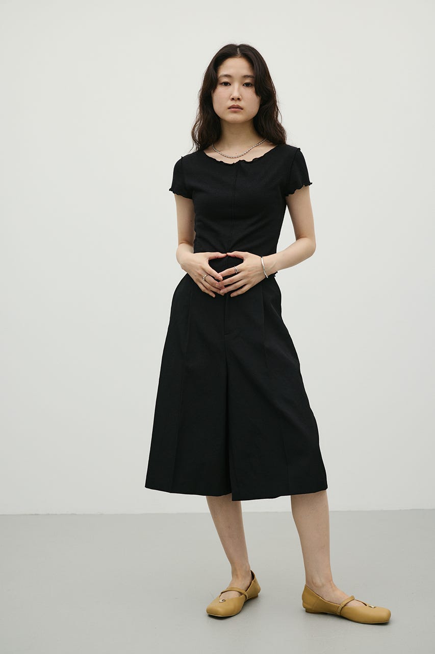 バックタックハーフパンツ BLK M