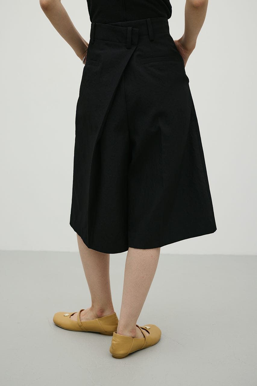 バックタックハーフパンツ BLK M