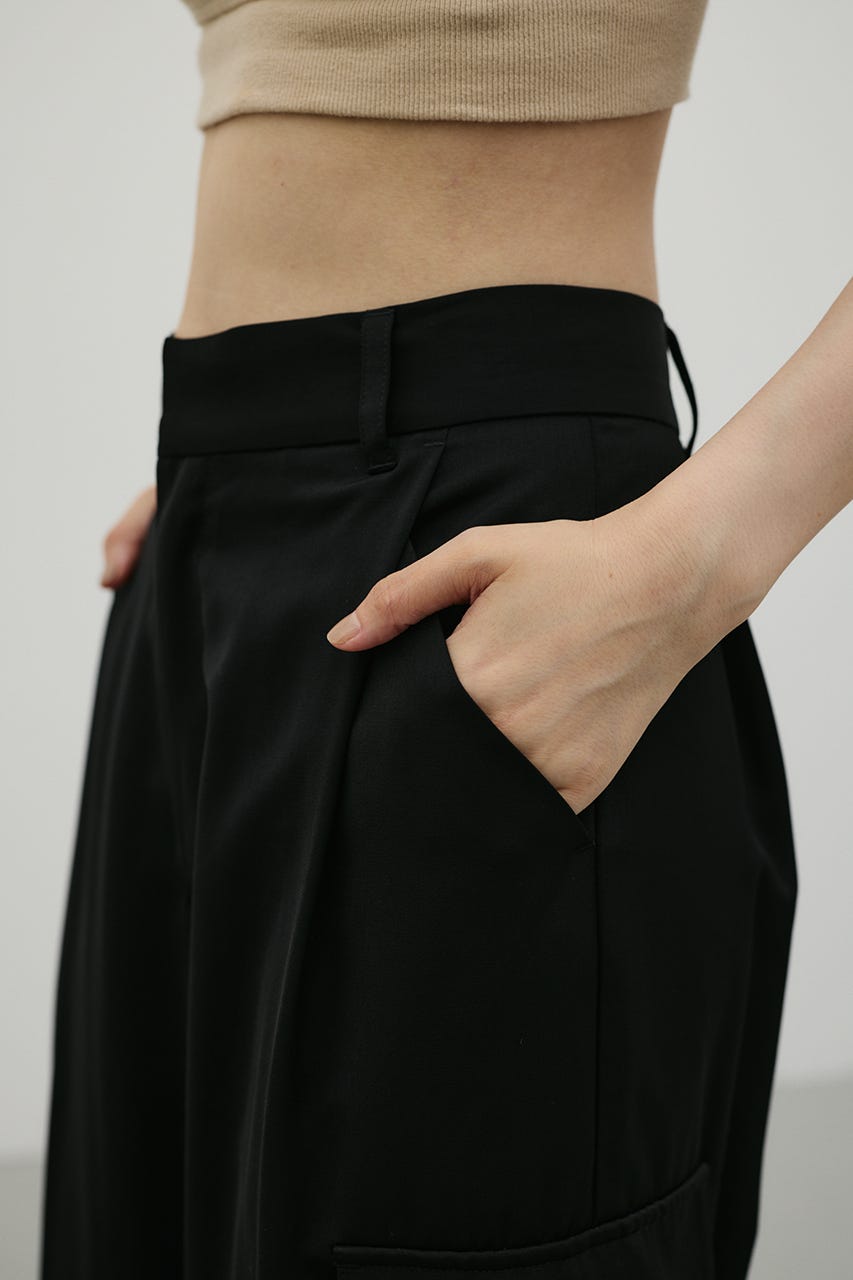 サテンカーゴパンツ BLK M