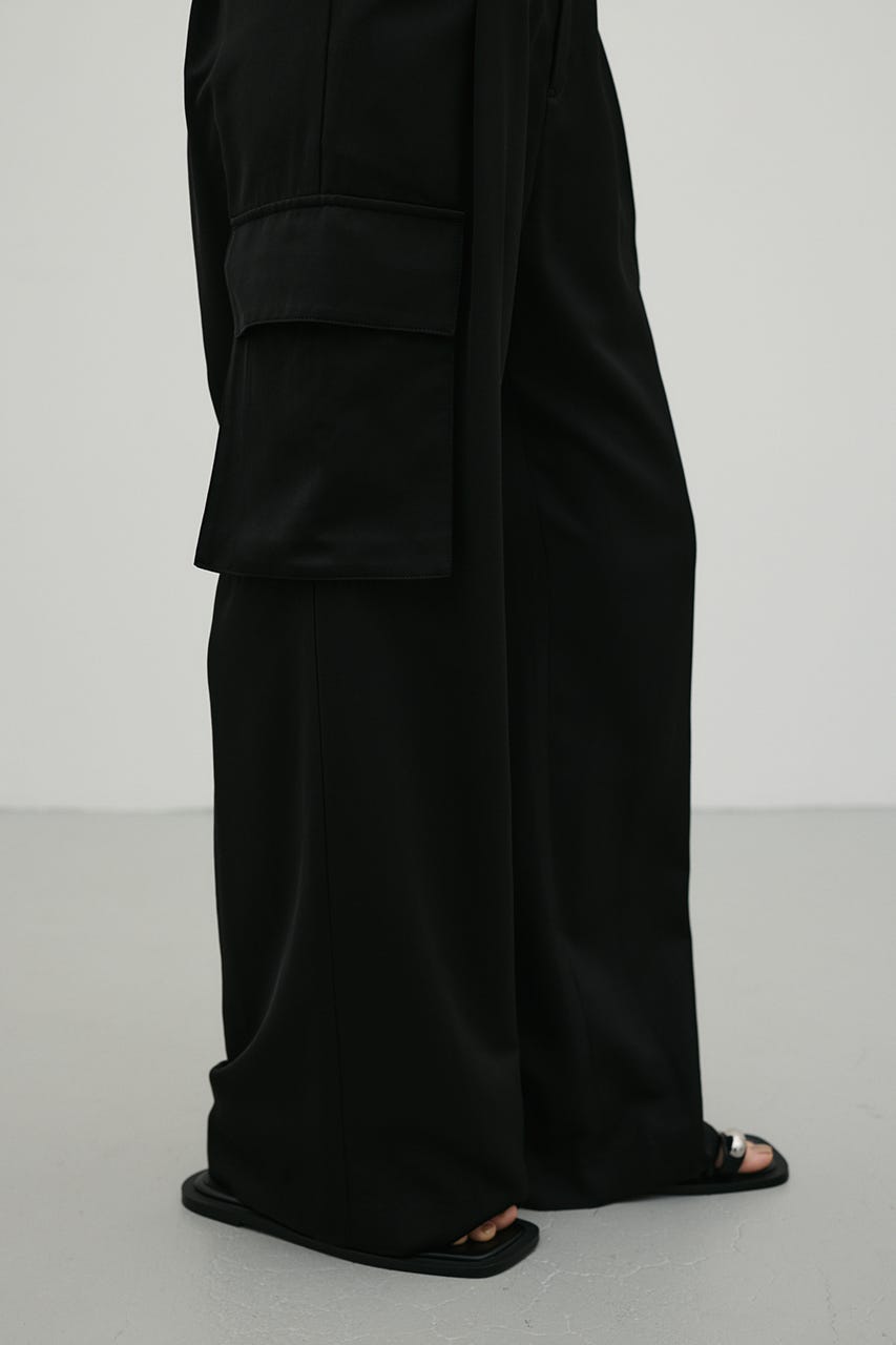 サテンカーゴパンツ BLK M