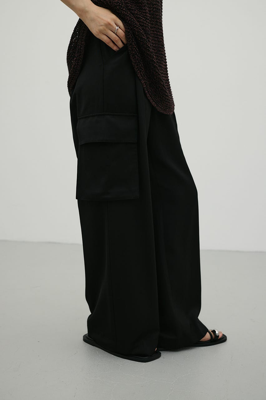 サテンカーゴパンツ BLK M