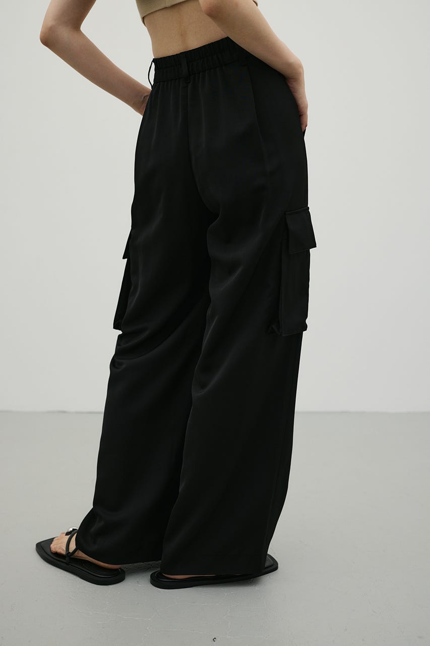 サテンカーゴパンツ BLK M