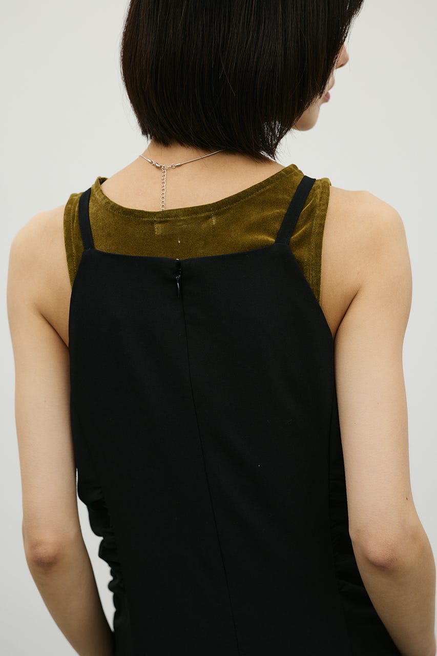 ギャザータックキャミワンピース BLK M