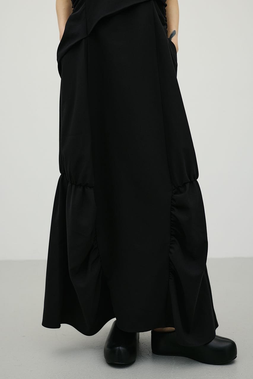 ギャザータックキャミワンピース BLK M