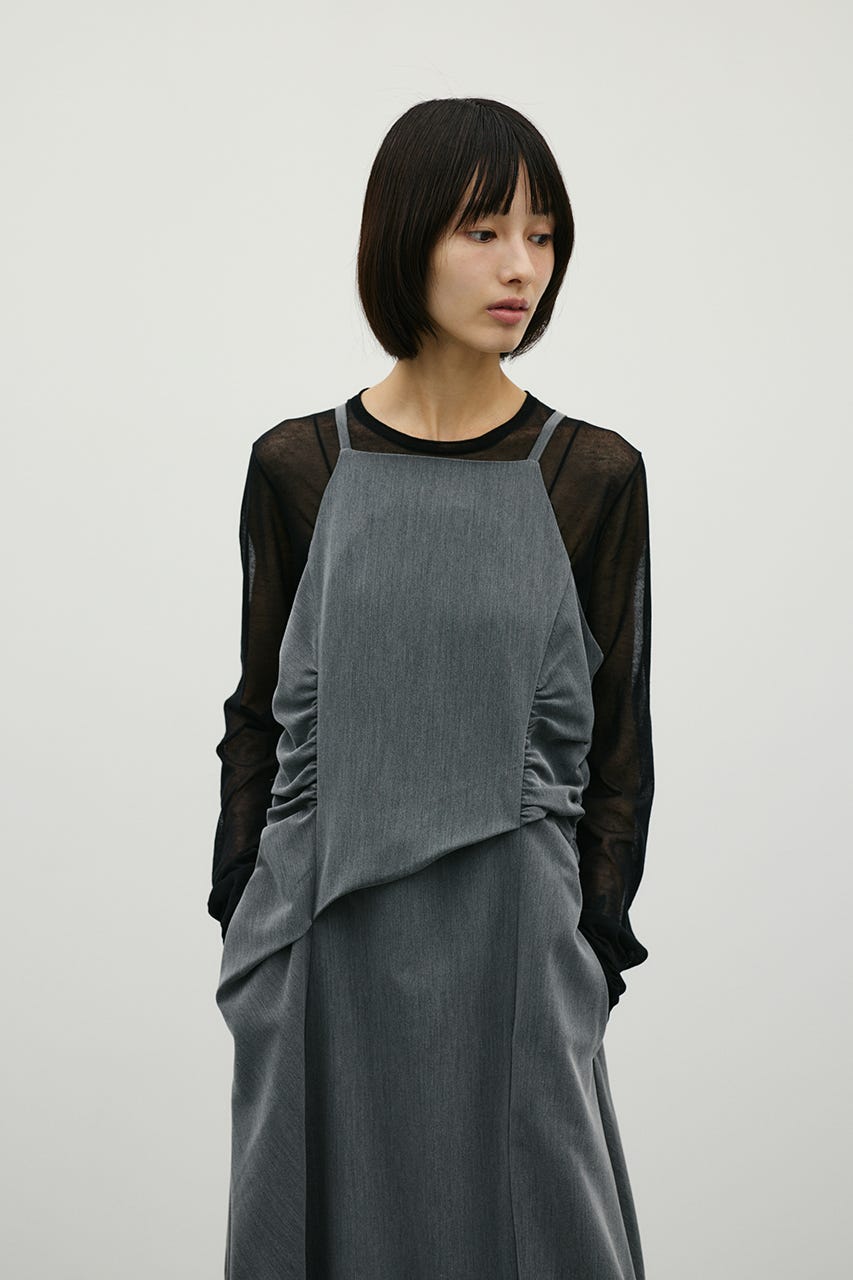ギャザータックキャミワンピース GRY S