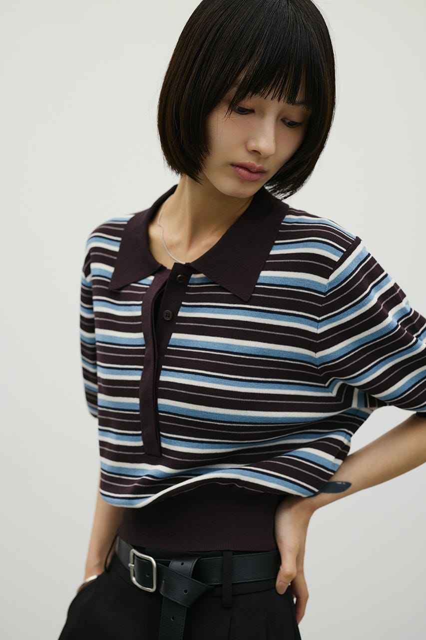 STYLEMIXER | マルチボーダーポロニット (ニット ) |SHEL'TTER WEBSTORE