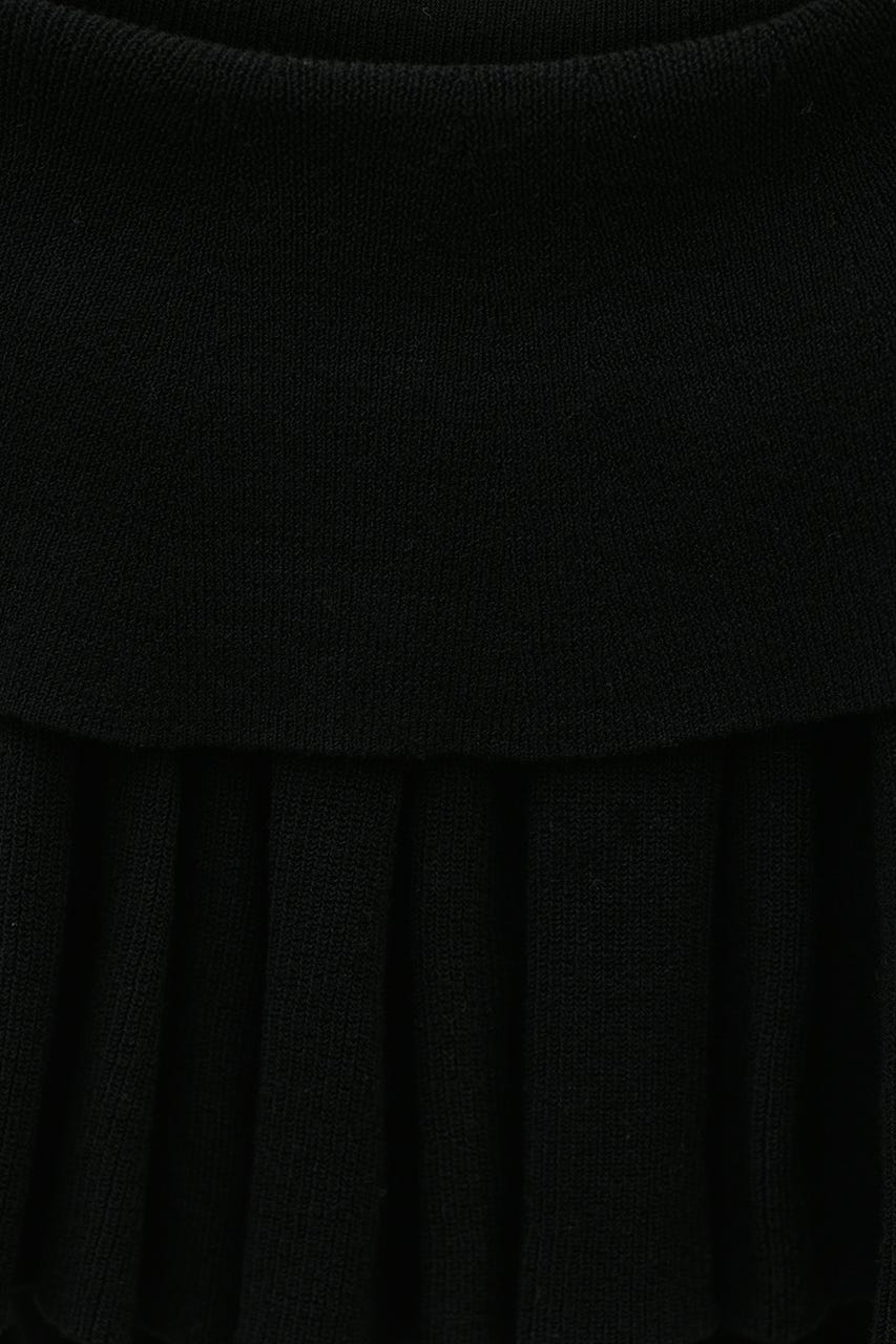 2WAYフリルニットトップ BLK FREE