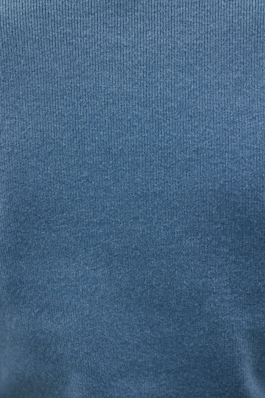 フロントギャザーニットトップ BLU FREE