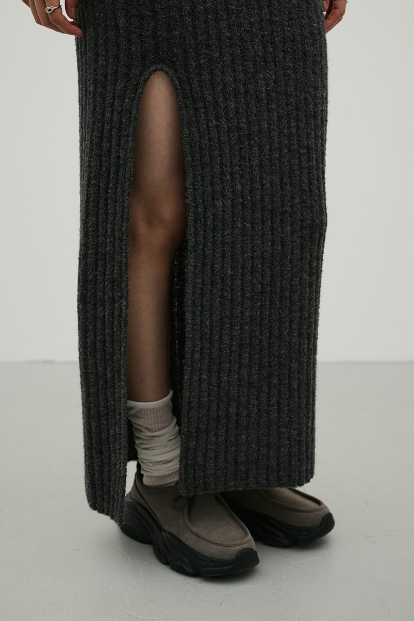 サイドオープンニットスカート GRY FREE
