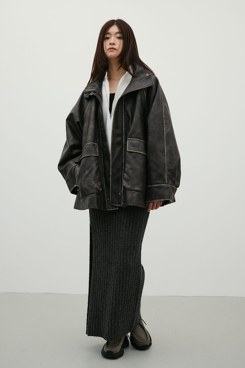 サイドオープンニットスカート GRY FREE