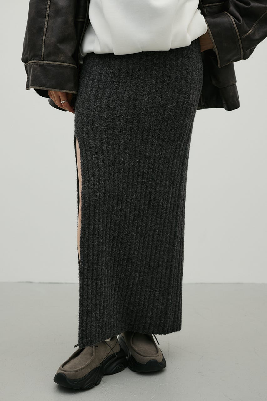 サイドオープンニットスカート GRY FREE
