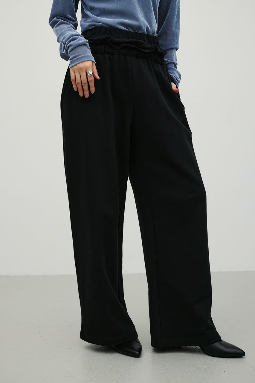 ダブルウエストスウェットパンツ BLK M