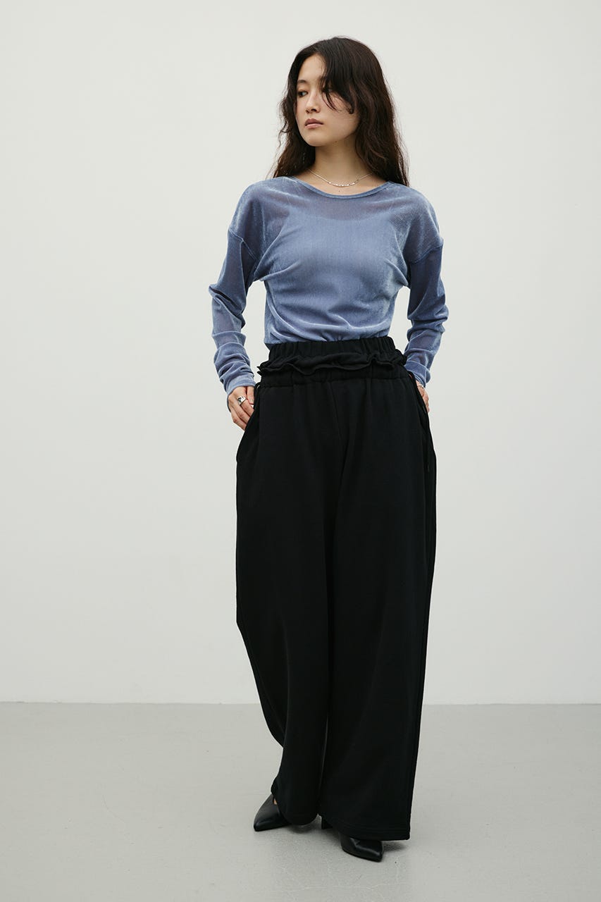 ダブルウエストスウェットパンツ BLK M