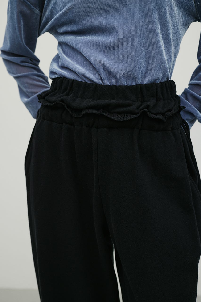 ダブルウエストスウェットパンツ BLK M