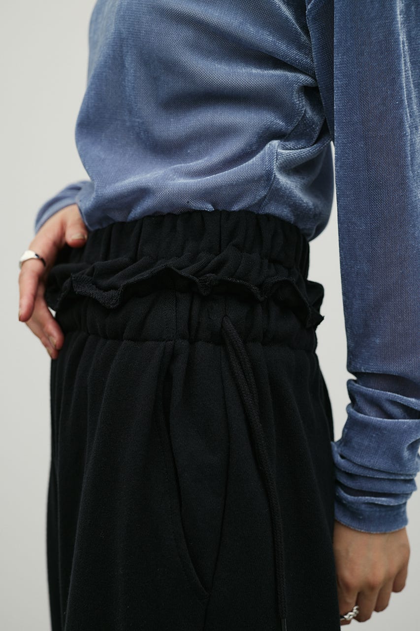 ダブルウエストスウェットパンツ BLK M