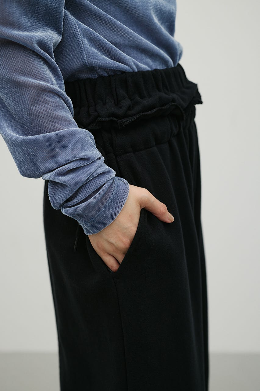 ダブルウエストスウェットパンツ BLK M