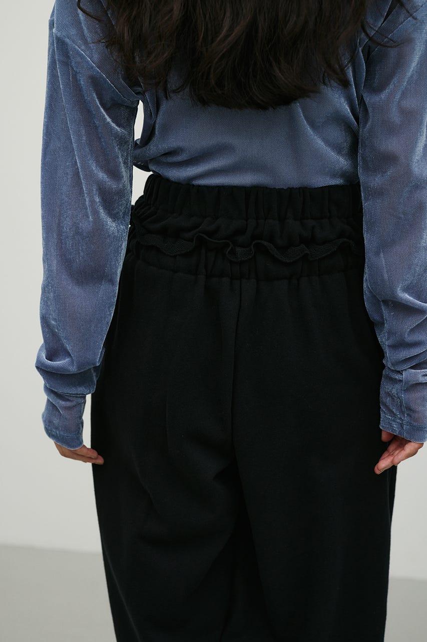 ダブルウエストスウェットパンツ BLK M