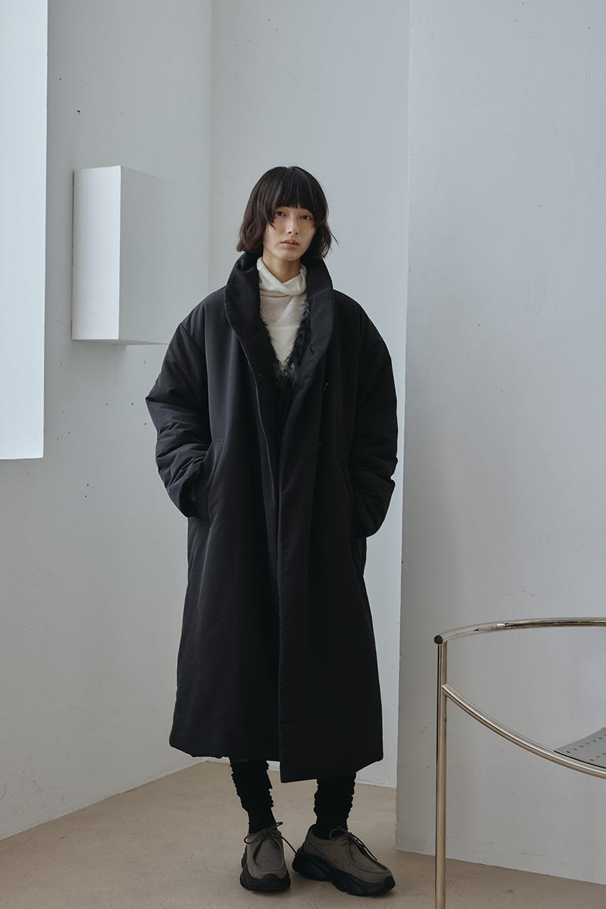 パッファーロングコート BLK FREE