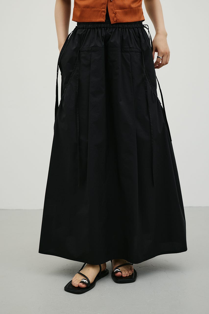 サイドポケットギャザースカート BLK M
